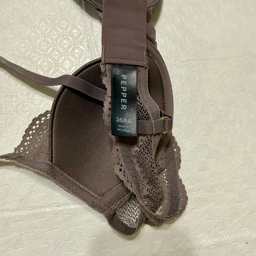 Pepper Signature All You Underwire Bra Slate Grey Lace 36AA